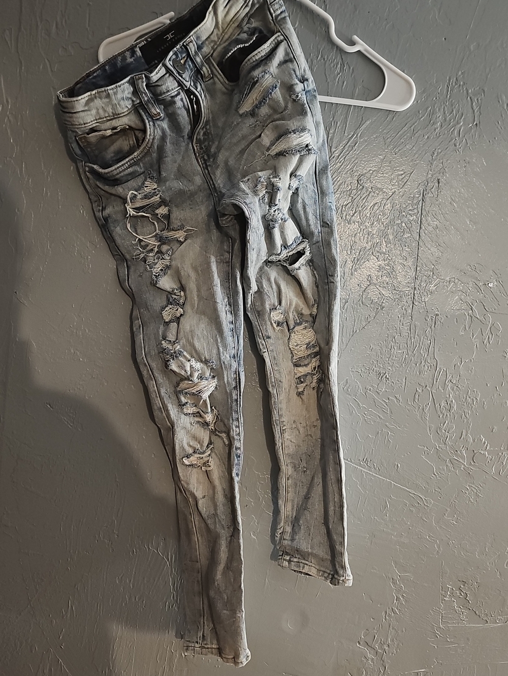 Jordan Craig Light Grey Distressed Ripped Jeans